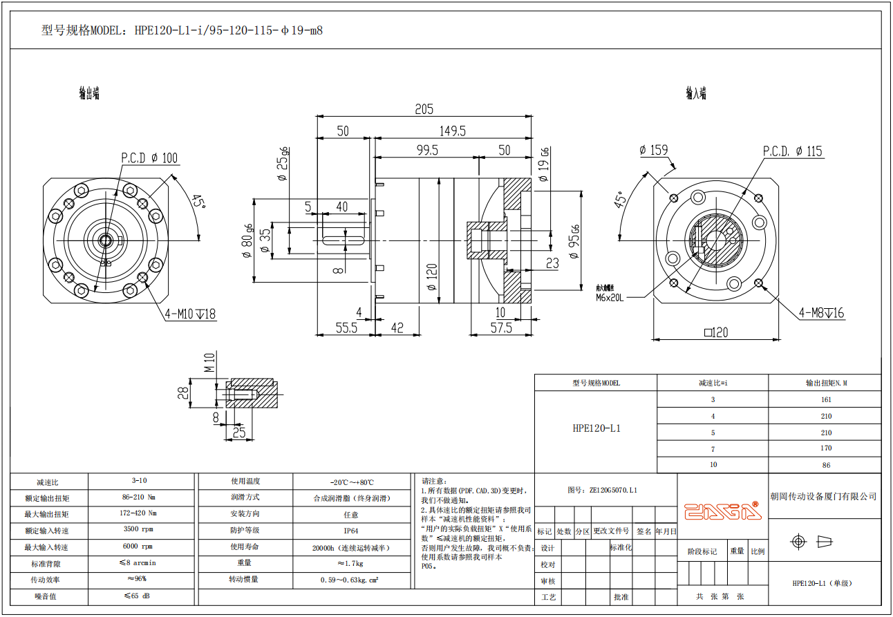 HPE120行星減速機