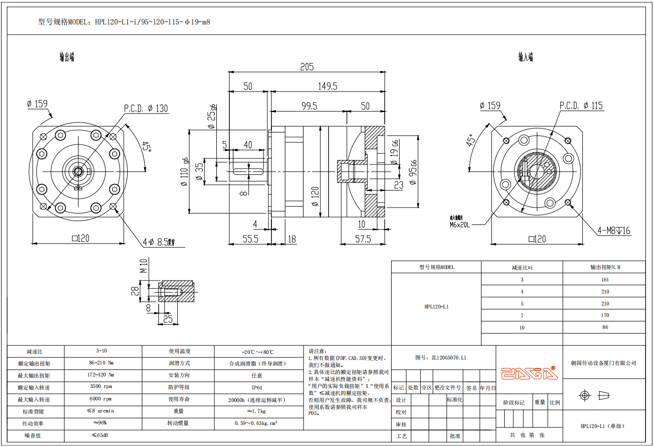 HPL120行星減速機(jī)